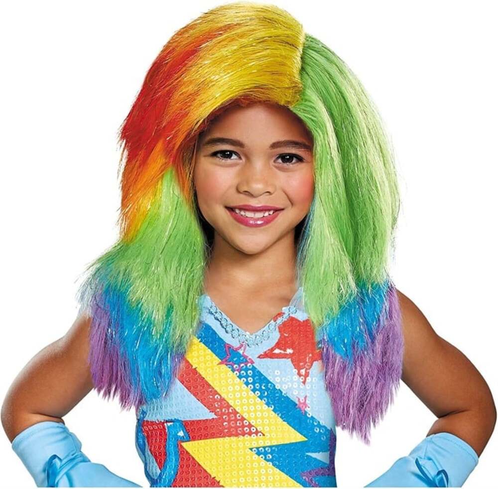 NWT Disguise My Little Pony The Movie Rainbow Dash Wig Halloween Cosplay Costume